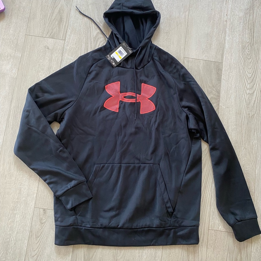 Under Armour Black Hoodie with Red Logo NWT